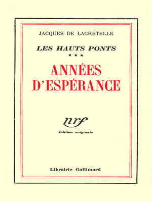 cover image of Les Hauts Ponts (Tome 3)--Années d'espérance
